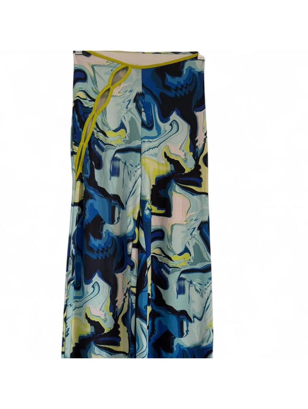 H&M High Rise Tie-Dye Abstract Retro Print Bellbottom Disco Pants Size XXS